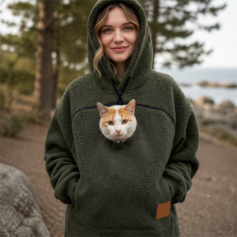 🔔Nur noch 100 Stück! Unisex & vielseitig – Kapuzenpullover mit Plüsch-Haustiermotiv ✨