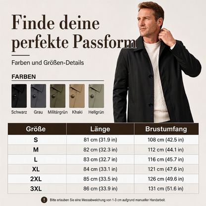 🧥Einfarbiger, einreihiger Mantel in mittlerer Länge für Herren✨
