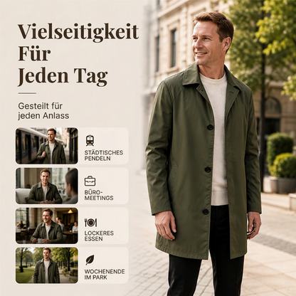 🧥Einfarbiger, einreihiger Mantel in mittlerer Länge für Herren✨