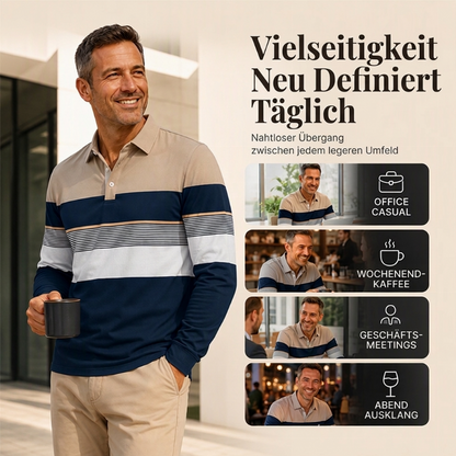 🧥Klassischer Farbblock, lässig & vielseitig – Herren Farbe Blockiertes Streifen Top ✨