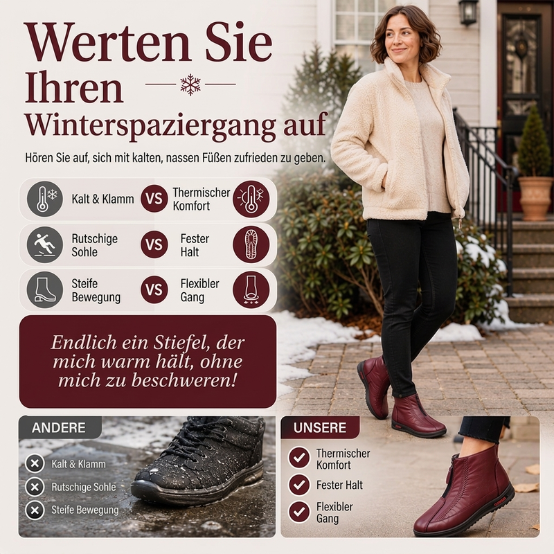 👢Stilvoll & vielseitig, ideal für den Alltag – Damen warme rutschfeste Winterstiefel ✨