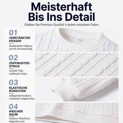 🧣Strickwärme, ideal für Herbst & Winter – Herren Kabelstrick Rundhalspullover ✨