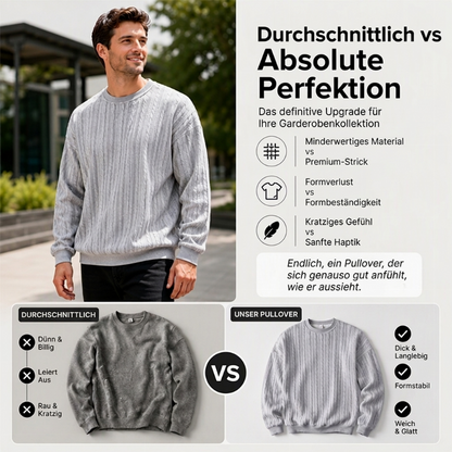 🧣Strickwärme, ideal für Herbst & Winter – Herren Kabelstrick Rundhalspullover ✨