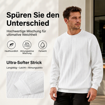 🧣Strickwärme, ideal für Herbst & Winter – Herren Kabelstrick Rundhalspullover ✨