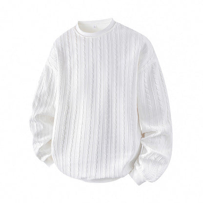 🧣Strickwärme, ideal für Herbst & Winter – Herren Kabelstrick Rundhalspullover ✨