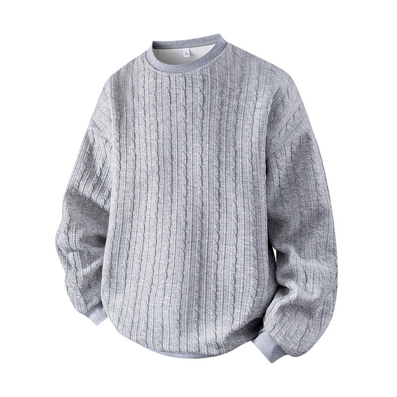 🧣Strickwärme, ideal für Herbst & Winter – Herren Kabelstrick Rundhalspullover ✨