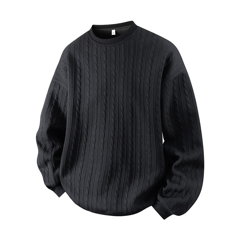 🧣Strickwärme, ideal für Herbst & Winter – Herren Kabelstrick Rundhalspullover ✨