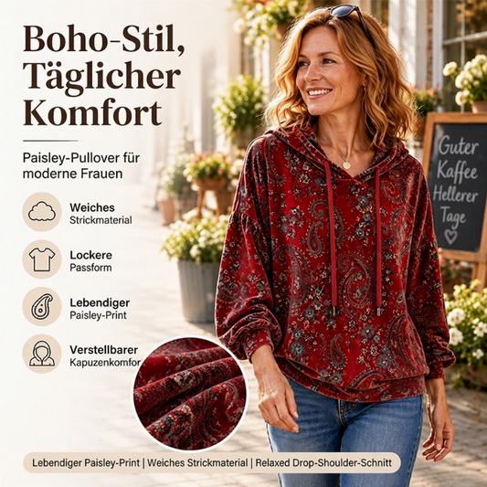 🍂Wärme für Herbst & Winter, vielseitig – Damen Kapuzenpullover mit Paisley-Print ✨