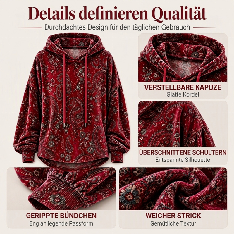 🍂Wärme für Herbst & Winter, vielseitig – Damen Kapuzenpullover mit Paisley-Print ✨