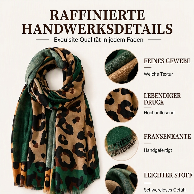 ☁️Weich und bequem, vielseitig im Alltag – leichter Schal mit Leopardenmuster ✨