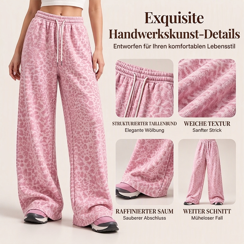 📢🎉50%Rabatt!!!🛍️✨Damen lässige Leopardenmuster weite Bein Jogginghose