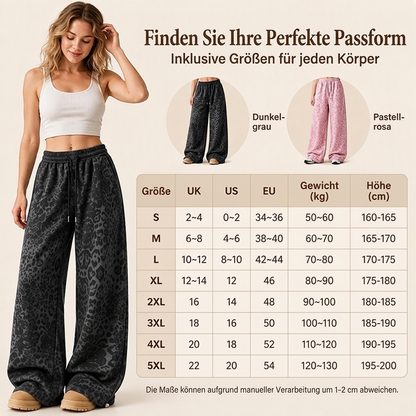 📢🎉50%Rabatt!!!🛍️✨Damen lässige Leopardenmuster weite Bein Jogginghose