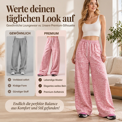 📢🎉50%Rabatt!!!🛍️✨Damen lässige Leopardenmuster weite Bein Jogginghose
