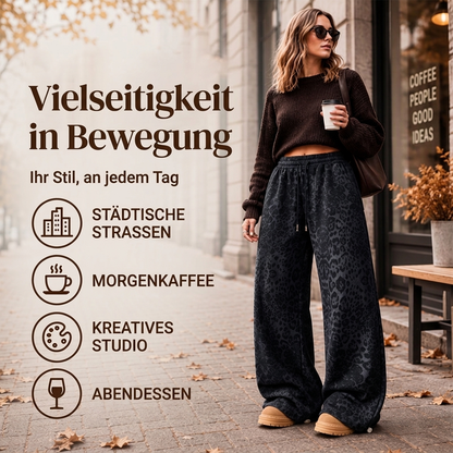 📢🎉50%Rabatt!!!🛍️✨Damen lässige Leopardenmuster weite Bein Jogginghose