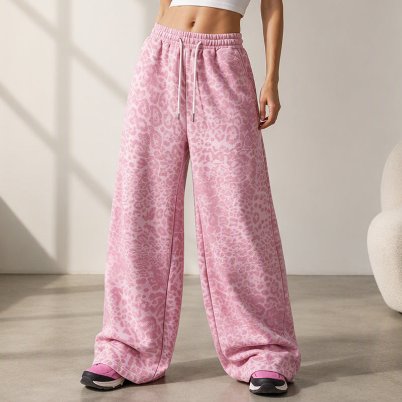 📢🎉50%Rabatt!!!🛍️✨Damen lässige Leopardenmuster weite Bein Jogginghose