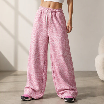 📢🎉50%Rabatt!!!🛍️✨Damen lässige Leopardenmuster weite Bein Jogginghose