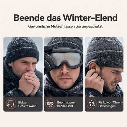 ❄️Vielseitig im Winter, Einheitsgröße verstellbar – Winddichter Wärme-Trapperhut mit Maske ✨