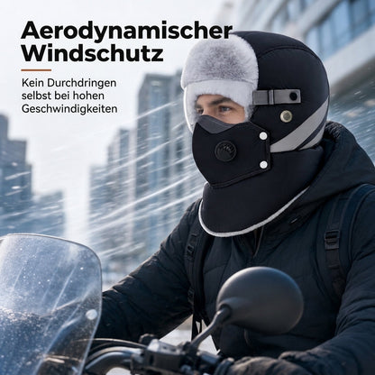 ❄️Vielseitig im Winter, Einheitsgröße verstellbar – Winddichter Wärme-Trapperhut mit Maske ✨