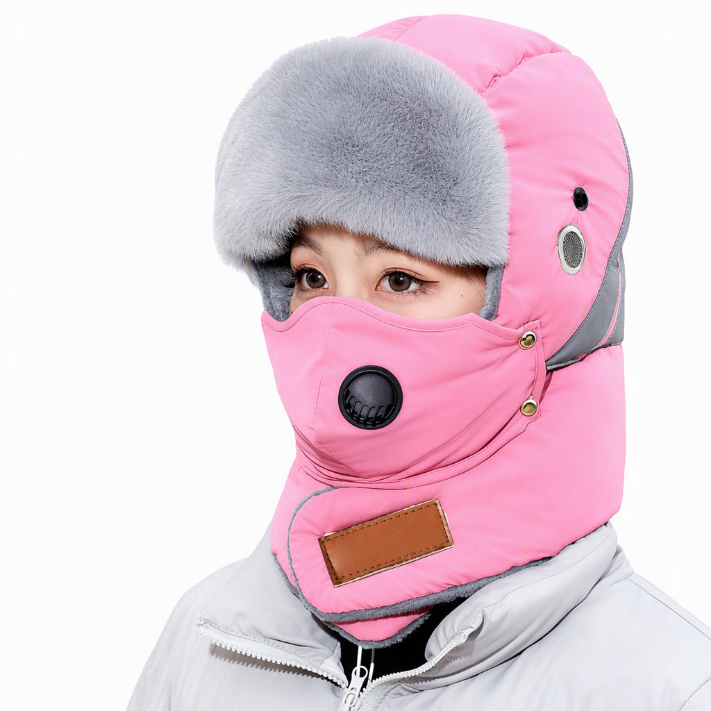 ❄️Vielseitig im Winter, Einheitsgröße verstellbar – Winddichter Wärme-Trapperhut mit Maske ✨
