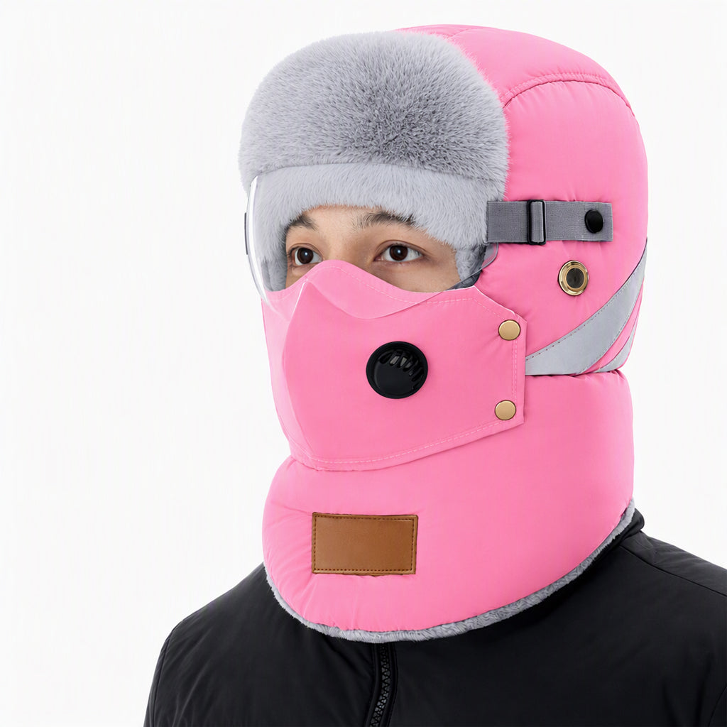 ❄️Vielseitig im Winter, Einheitsgröße verstellbar – Winddichter Wärme-Trapperhut mit Maske ✨