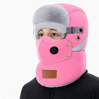 ❄️Vielseitig im Winter, Einheitsgröße verstellbar – Winddichter Wärme-Trapperhut mit Maske ✨