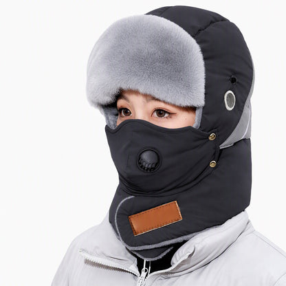 ❄️Vielseitig im Winter, Einheitsgröße verstellbar – Winddichter Wärme-Trapperhut mit Maske ✨