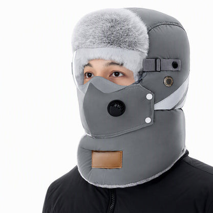❄️Vielseitig im Winter, Einheitsgröße verstellbar – Winddichter Wärme-Trapperhut mit Maske ✨