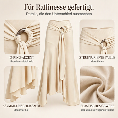 🎁Neu eingetroffen!🎁 Damen Midirock mit O-Ring-Bindung, unregelmäßigem Fischschwanz-Design