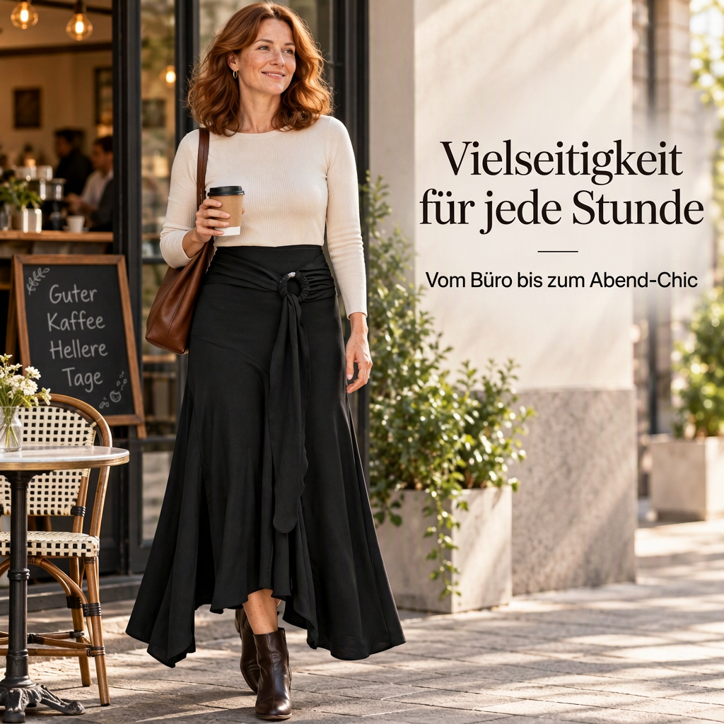 🎁Neu eingetroffen!🎁 Damen Midirock mit O-Ring-Bindung, unregelmäßigem Fischschwanz-Design