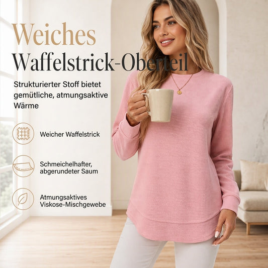 📢🎉50%Rabatt!!!🛍️✨Lässiges lockeres Waffelstrick-Top für Damen