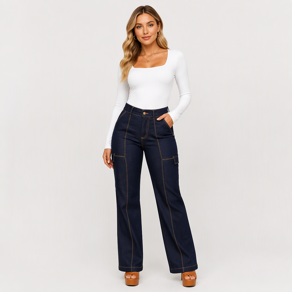 👖Weit geschnitten, bequem & schlankmachend – Damenjeans mit weitem Bein ✨