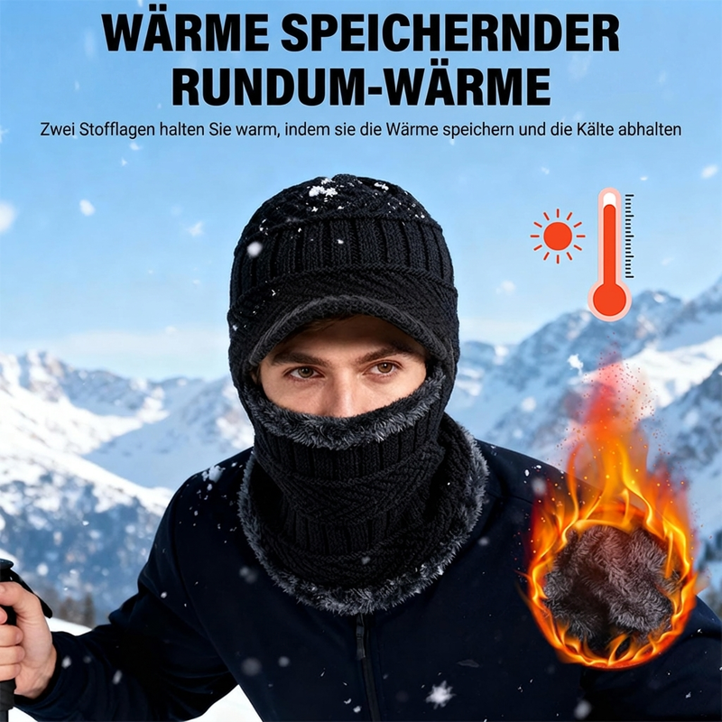 ❄️Winddichte Wärme, Schirm für die Augen – 3-in-1 Winter-Wärmekapuze ✨