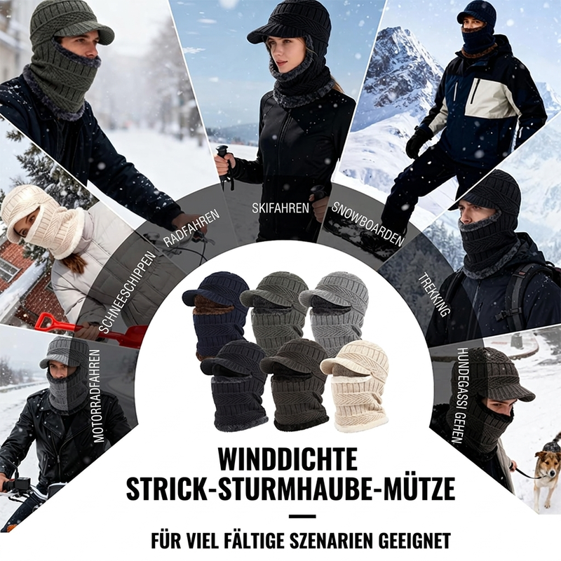 ❄️Winddichte Wärme, Schirm für die Augen – 3-in-1 Winter-Wärmekapuze ✨