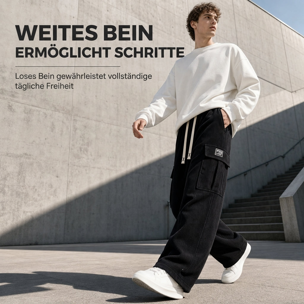 🧥Lässige Streetwear, kuscheliger Tragekomfort – Cargohose aus Cord für Herren ✨