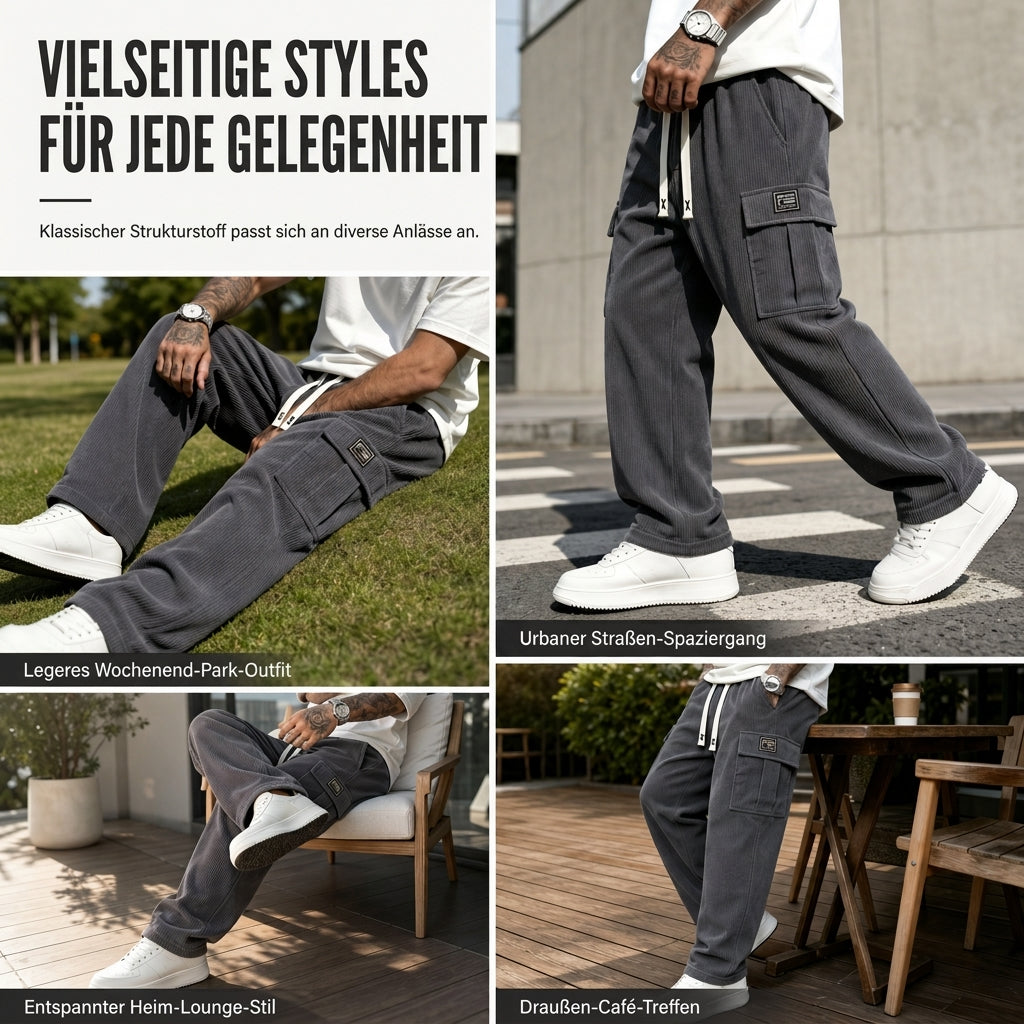 🧥Lässige Streetwear, kuscheliger Tragekomfort – Cargohose aus Cord für Herren ✨