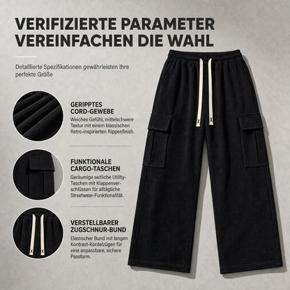🧥Lässige Streetwear, kuscheliger Tragekomfort – Cargohose aus Cord für Herren ✨