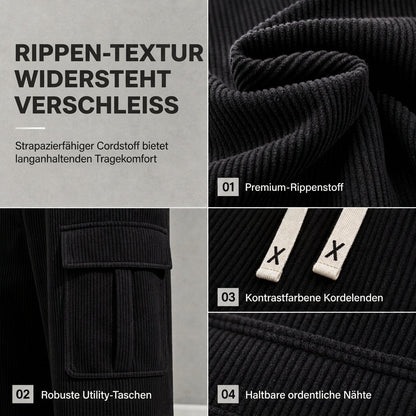 🧥Lässige Streetwear, kuscheliger Tragekomfort – Cargohose aus Cord für Herren ✨