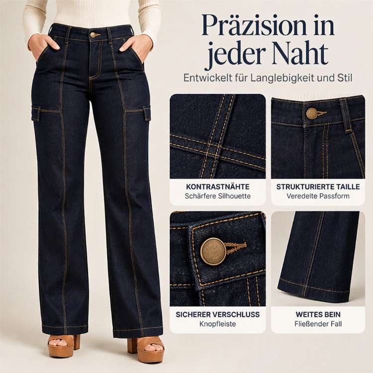 👖Weit geschnitten, bequem & schlankmachend – Damenjeans mit weitem Bein ✨