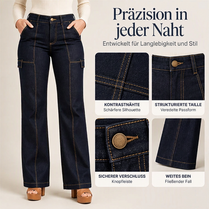 👖Weit geschnitten, bequem & schlankmachend – Damenjeans mit weitem Bein ✨