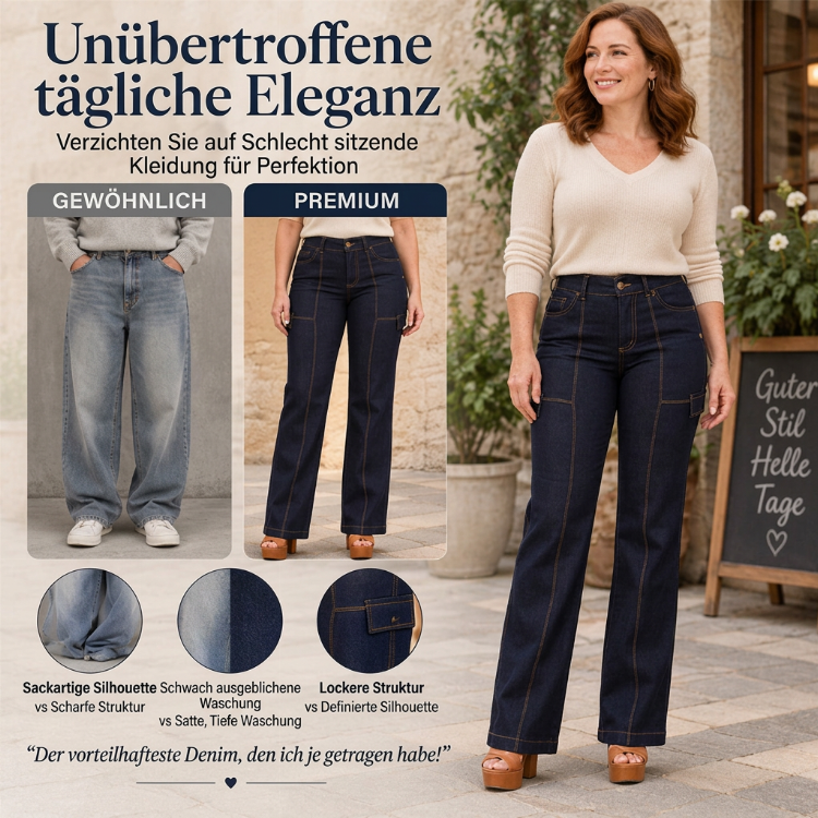 👖Weit geschnitten, bequem & schlankmachend – Damenjeans mit weitem Bein ✨
