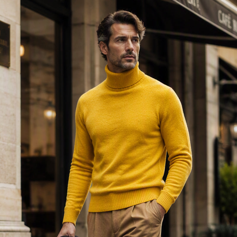 👔Elegante Passform, Business & Alltag – Klassischer Herren-Rollkragenpullover ✨