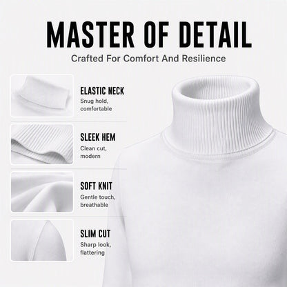 👔Elegante Passform, Business & Alltag – Klassischer Herren-Rollkragenpullover ✨
