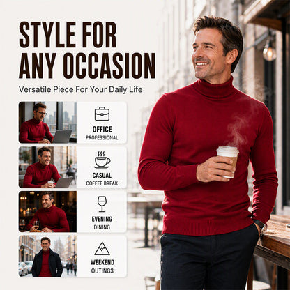 👔Elegante Passform, Business & Alltag – Klassischer Herren-Rollkragenpullover ✨