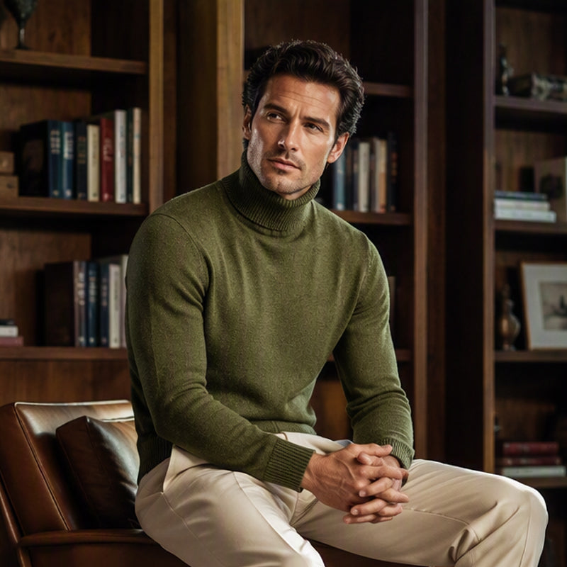 👔Elegante Passform, Business & Alltag – Klassischer Herren-Rollkragenpullover ✨