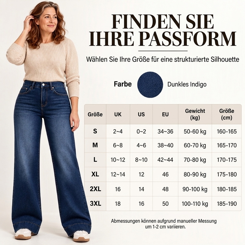 🔥👖 Damen thermische Wide-Leg-Jeans mit hohem Bund | Keine kalten Beine, kein einschnürender Bund – Warme Weite für Winter & Alltag ✨