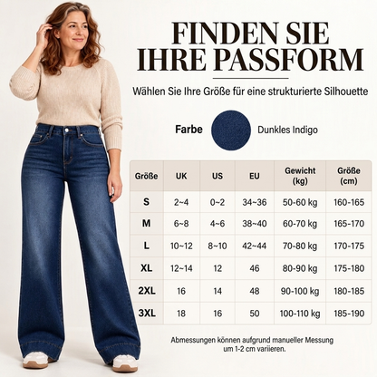🔥👖 Damen thermische Wide-Leg-Jeans mit hohem Bund | Keine kalten Beine, kein einschnürender Bund – Warme Weite für Winter & Alltag ✨