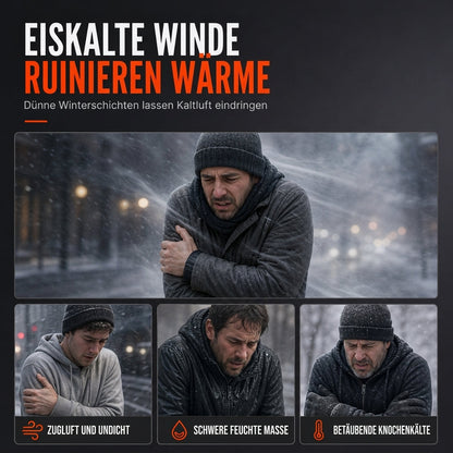 ❄️Ultimative Wärme, winddichter Wärmespeicher – Winter-Set aus gesteppter Kapuzenjacke und Hose für Herren ✨