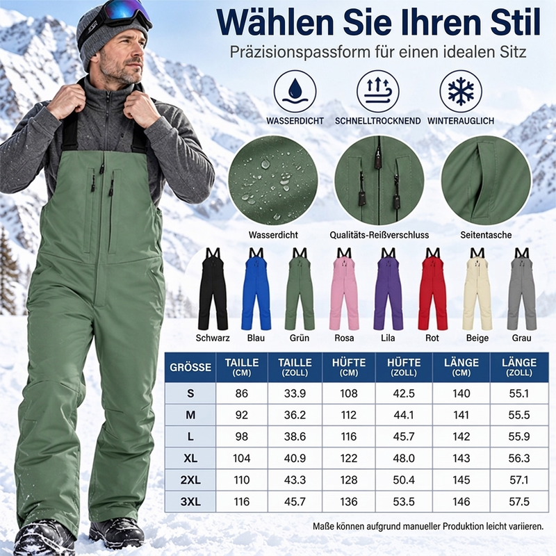 ❄️Wasser- und schneefest, Ski im Freien – Unisex-Skihose mit Hosenträgern ✨