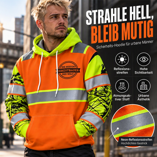🛍️✨Funktional reflektierend, Outdoor-Sport – Herren Hochsichtbarer Kapuzenpullover ✨