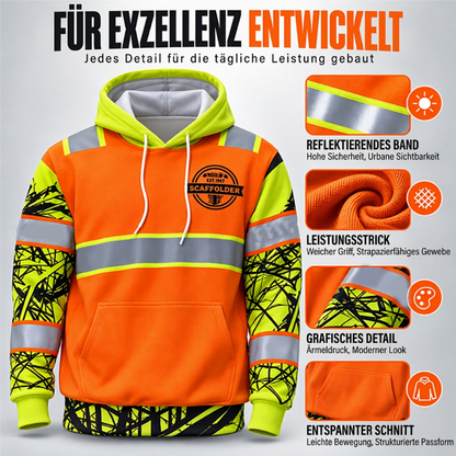 🛍️✨Funktional reflektierend, Outdoor-Sport – Herren Hochsichtbarer Kapuzenpullover ✨